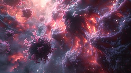 Aufkleber - Fiery Cosmic Eruption in Vibrant Galactic Vortex