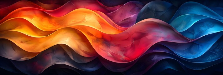Wall Mural - Mesmerizing Chromatic Waves of Digital Capturing the Essence of Fluid Motion and Emotion