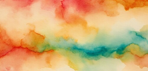 Wall Mural - Abstract watercolor aquarelle hand drawn blot colorful paint 