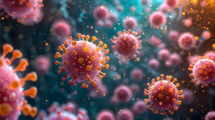 Aufkleber - Microscopic Coronavirus Particles During Global Pandemic Outbreak