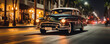 © emilio100 - Vintage car on the streets at night, generated ai