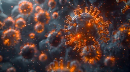 Aufkleber - Microscopic Virus Outbreak Causing Global Pandemic Crisis
