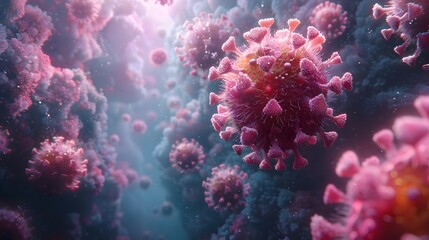 Leinwandbilder - Powerful Visual Metaphor of the Coronavirus Pandemic Dramatic Digital Artwork Depicting the Microscopic Threat and Global Health Crisis