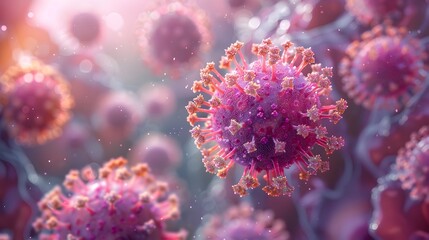 Poster - Striking Microscopic Image of Coronavirus Molecule Highlighting Ongoing Global Pandemic