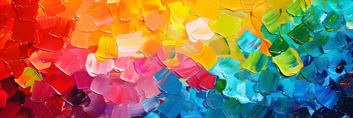 Fototapete - The vibrant abstract art canvas of colorful paint strokes showcasing a dynamic expression of emotions and creativity