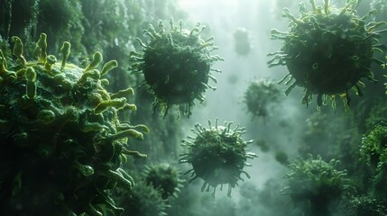 Fototapete - Verdant and Lush Botanical Backdrop with Flourishing Foliage and Tangled Fronds