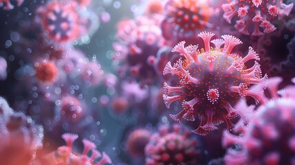 Aufkleber - Vibrant and Intricate Microscopic Structures Revealing the Hidden World of Viruses and Pathogens