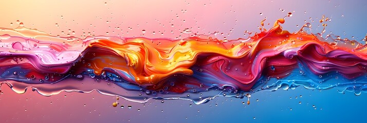 Fototapete - Vibrant Fluid Abstract Splash of Colors in Dynamic Motion
