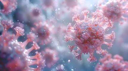 Aufkleber - Vibrant Microscopic Coronavirus Radiant Pattern Abstract Background