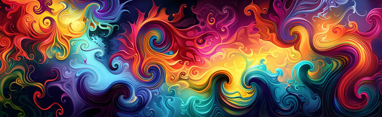 Fototapete - Vibrant Swirling Cosmic Explosion of Colorful Flames and Energy