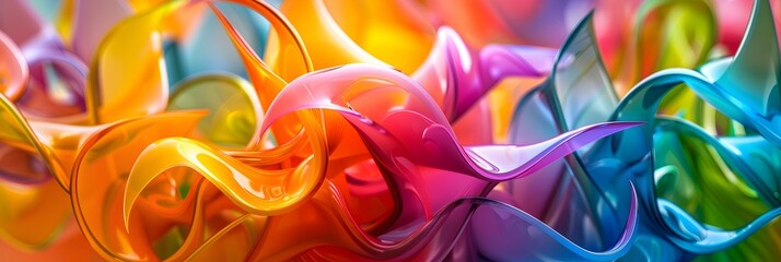 Fototapete - Vibrant Swirling Waves of Captivating Chromatic Fluidity and Dynamic Energy