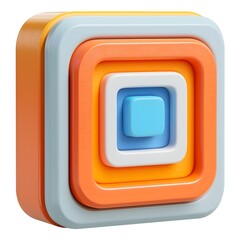 Leinwandbilder - Layered Cubic Composition in Vibrant Colors
