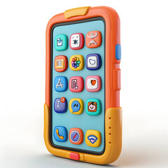 Colorful Cartoon Smartphone Toy with Interactive App Icons for Children s Learning and Entertainment
