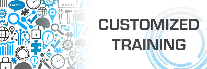 Customized Training Blue Grey Technology Symbols Texture Horizontal 