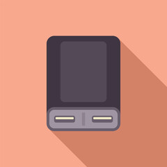 Poster - Modern flat design vector graphic of a portable game device on a peach background