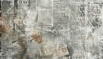 Wall Mural - Newspaper paper grunge vintage old aged texture background