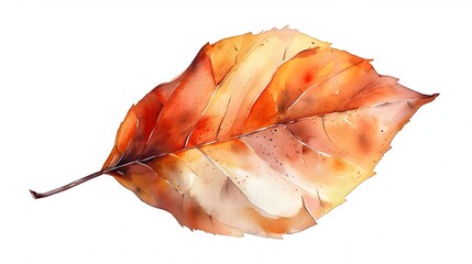 Poster - Crisp and Airy Autumnal Leaf on Pristine White Background
