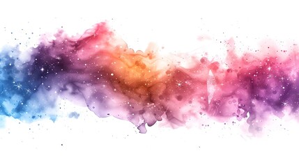 Leinwandbilder - Captivating Cosmic Confluence A Vibrant Watercolor Dreamscape of Galaxies Crystals and Ethereal Textures