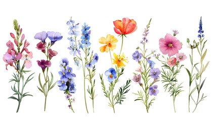 Fototapete - Colorful Blooming Floral Bouquet with Variety of Flowers in Natural Environment
