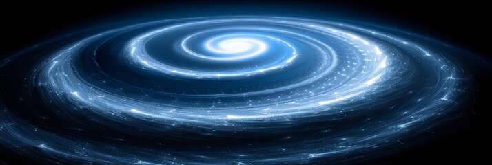 Wall Mural - A spiral galaxy with a blue center and white stars