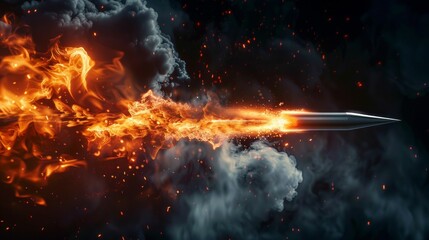 Bullet in Fiery Flight. Generative ai