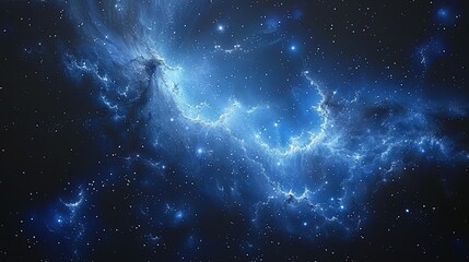 Wall Mural - A blue sky with stars and a cloud
