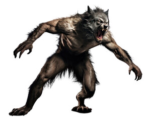 Poster - PNG Werewolf mammal animal white background. 