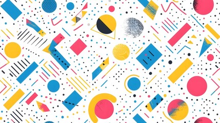 Poster - Vibrant Abstract Geometric Shapes and Patterns in Contemporary Composition