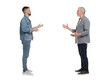 © New Africa - Two men talking on white background. Dialogue