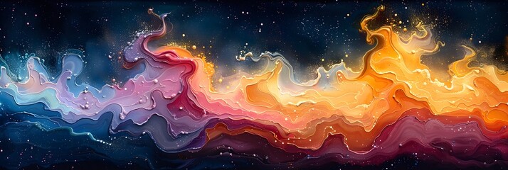 Aufkleber - Vibrant Cosmic Explosion of Celestial Energy and Light