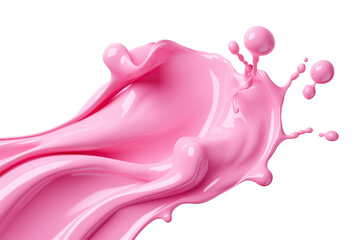 Sticker - Pink cream or yogurt splash. Cutout on transparent	