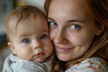 Happy mother's day celebration conceptual picture with mother and her child made by Generative AI technology