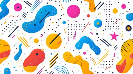 Poster - Vivid Abstract Geometric Shapes and Patterns for Trendy Digital Content Design