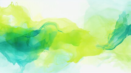 Wall Mural - Vibrant abstract green and blue watercolor painting, perfect for creative design backgrounds or artistic displays.