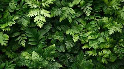 Wall Mural - A lush green plant with leaves that are very close together