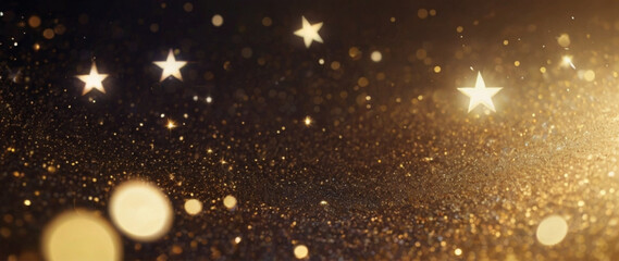 Wall Mural - Abstract light magic luxury background with stars cosmos on the gold background