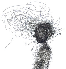 Canvas Print - png mental breakdown drawing person illustrated.