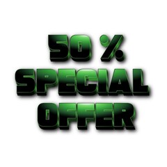 Poster - 3D 50% Special offer text poster