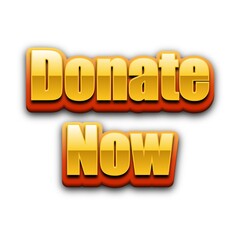 Sticker - 3D Donate now text poster art