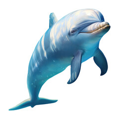 Wall Mural - PNG Dolphin animal mammal fish, digital paint illustration. AI generated image