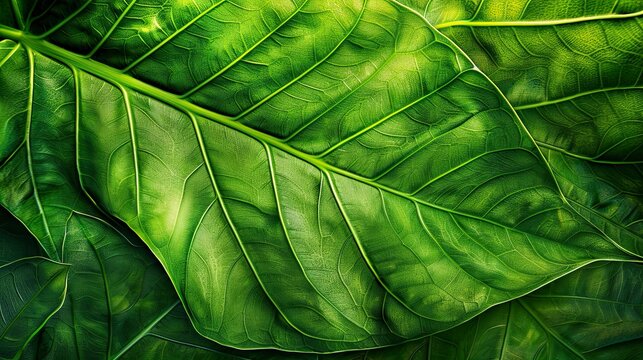 A leafy green leaf with a green background