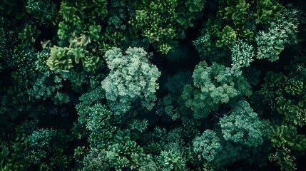 Wall Mural - aerial top view forest tree rainforest ecosystem and healthy environment concept and background text