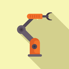 Poster - Illustration of a cartoonstyle industrial robotic arm on a pastel background