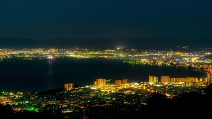 Wall Mural - 琵琶湖夜景　タイムラプス