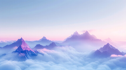 Wall Mural - 3d render, abstract fantasy background of colorful sky with neon clouds
