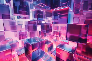 Wall Mural - abstract colorful 3d background by generative ai