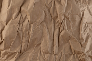 Wall Mural - Wrinkled brown color crafted paper