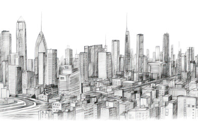 Wall Mural - PNG City drawing sketch architecture. AI generated Image by rawpixel.
