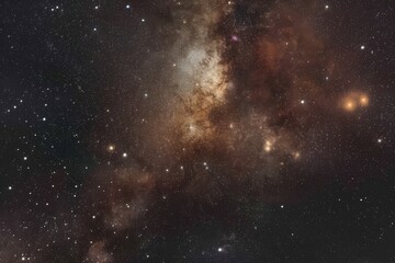 Wall Mural - A stunning view of the Milky Way galaxy showcasing the bright cosmic dust, stars, and intricate celestial formations in deep space.
