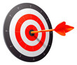 © Rawpixel.com - PNG Arrow hitting in the target center of dartboard darts white background recreation.